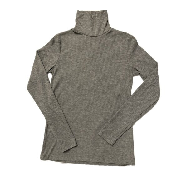 H&M Ribbed Long Sleeve Turtleneck Top Gray Size S - Picture 1 of 4